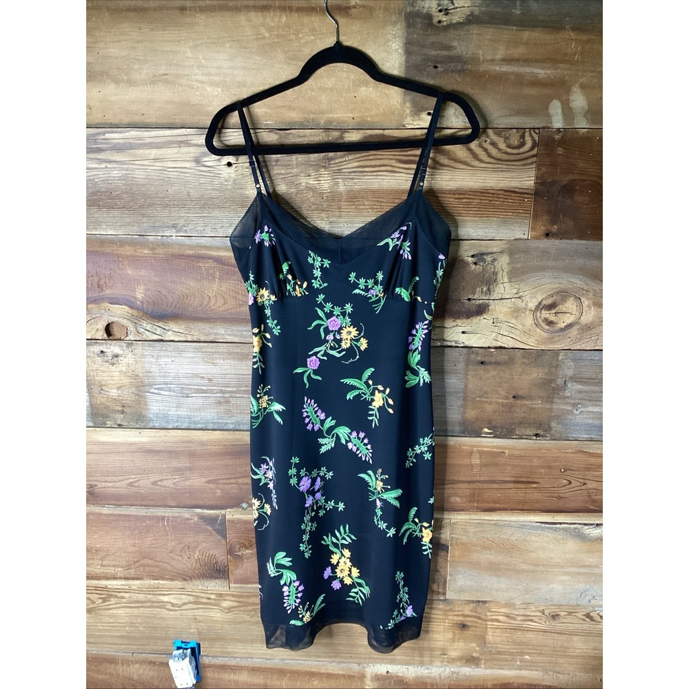 VTG BCBG Dresses Max Azria Y2K Whimsigoth Floral Mesh Slip Dress Made USA Sz M